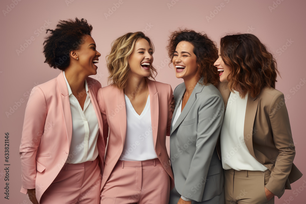 Happy business people in a team have achieved business targets with collaboration Happy business people in a team have achieved business targets with collaboration