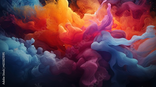  a mixture of colored smoke is shown in this artistic photo. generative ai