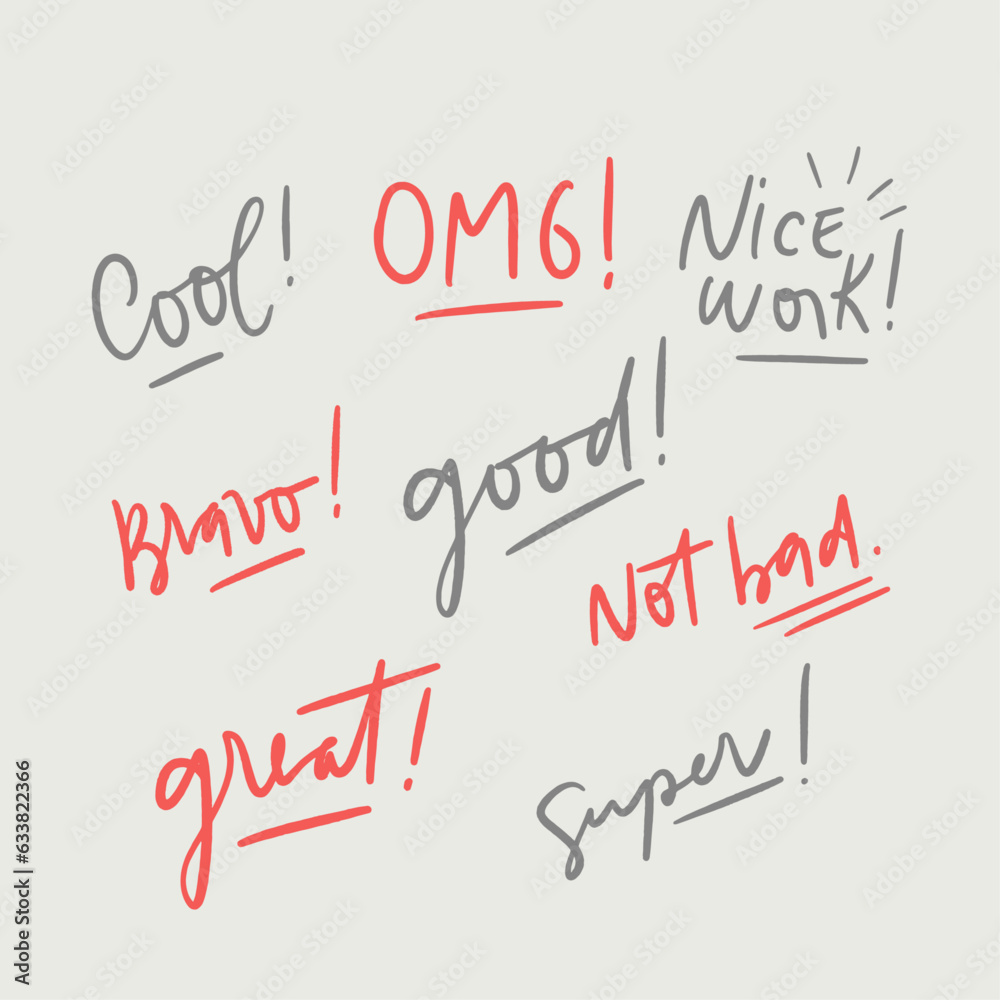 Fototapeta premium test correction expressions in Modern hand Lettering. vector.