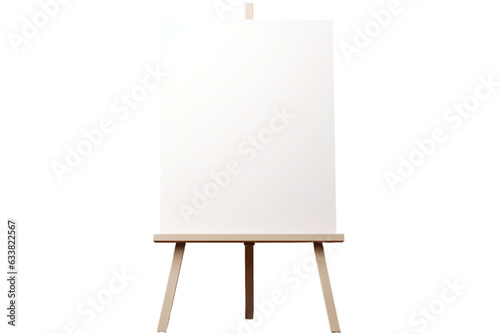 Blank White Easel, Isolated on transparent background. Generative Ai
