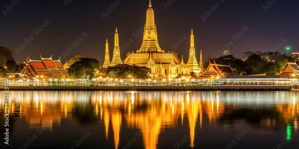 Obraz premium Bangkok panoramic view Thailand - Generative AI