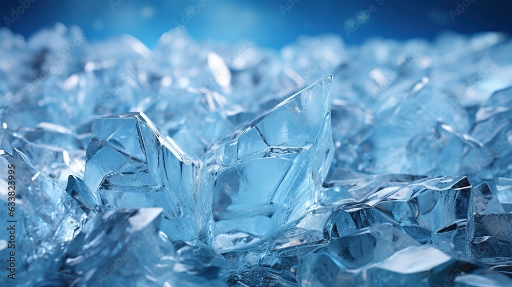 a bunch of ice crystals that are blue and clear in color. generative ai a bunch of ice crystals that are blue and clear in color. generative ai