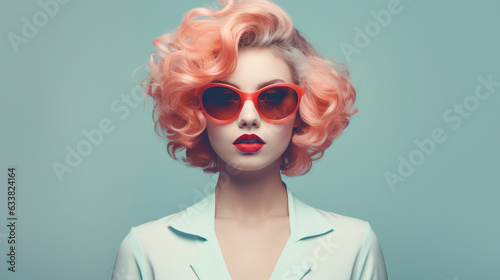 Obraz na płótnie Close-up portrait of attractive minded cheery girlish girl thinking copy space i