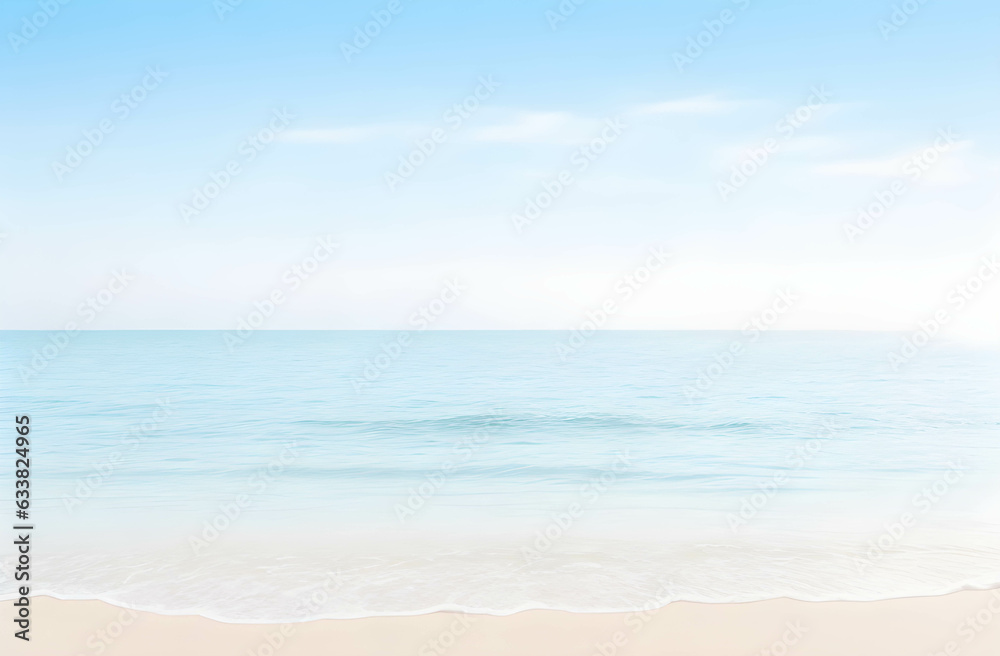 Soothing Shoreline Soft Focus Seaside Beauty with Blurred Background  Relaxing and Serene Presentation Generative AI