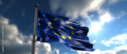A flag with European Union symbol - Generative AI