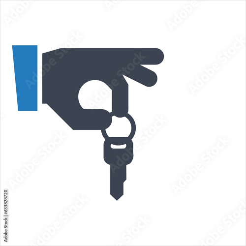 Hand holding a key icon