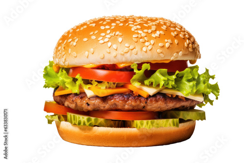 Burger On Transparent Background. PGN File. Ai Generated 