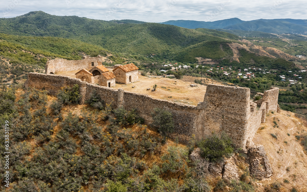 Aerial view of Manavi Fortress in Georgia