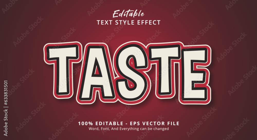 Taste Text Style Effect, Editable Text Effect