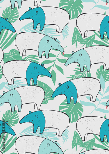 seamless pattern with dolphins. playing with wave. vector seamless artwork. ready to print aop design. 