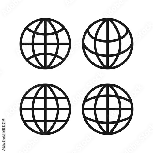 Globe icon set. Globe sign symbol. Globe for web. World icon set. Web, website, homepage icon set