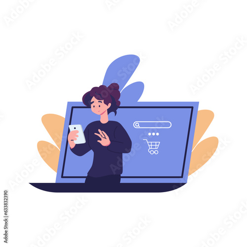 E-commerce platform flat style illustration vector design