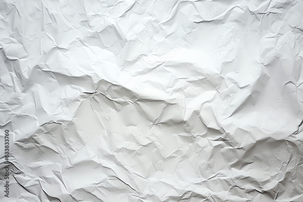 Obraz premium Crumpled white paper texture background. Generative AI