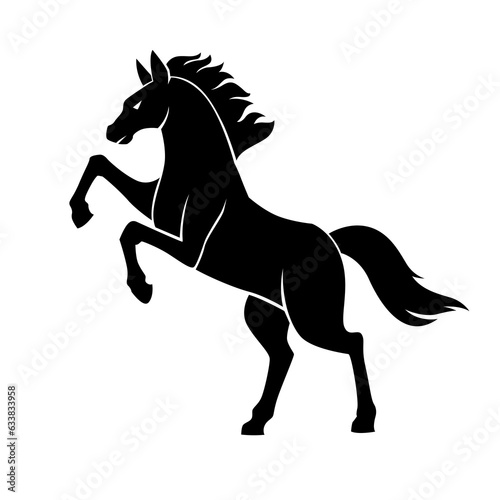 horse running silhouette vector