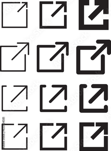 External link icon open page vector icon, isolated on background