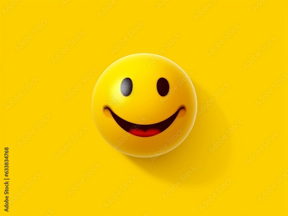 Fototapeta premium Yellow smiley emoji with isolated background generative ai