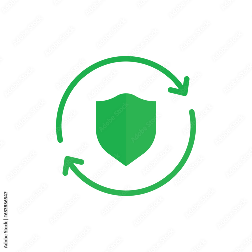 arrow with shield like insurance green icon. concept of good cyber protect or best secure badge. flat style trend modern simple logotype graphic design web element isolated on white background arrow with shield like insurance green icon. concept of good cyber protect or best secure badge. flat style trend modern simple logotype graphic design web element isolated on white background