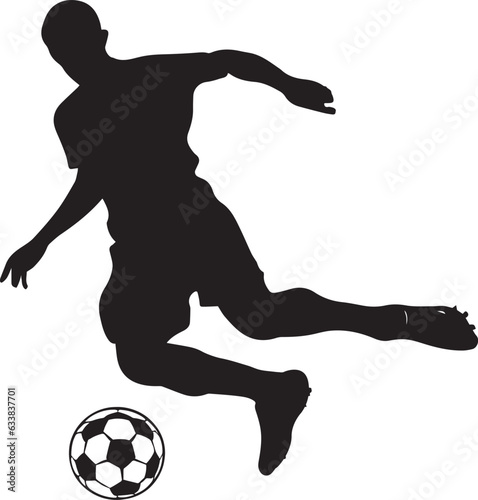 Soccer player vector silhouette illustration black color