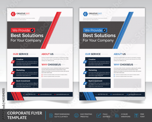 Business Flyer Corporate Flyer Template Geometric shape Flyer. Corporate flyer layout design. vector illustration template in A4 size
