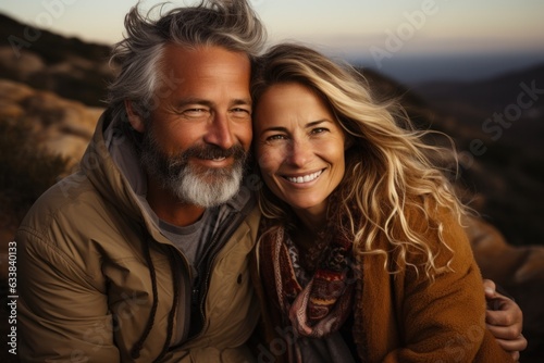 Perfect romantic couple smiling and relaxing while on vacation. stylish couple during sunset © aboutmomentsimages