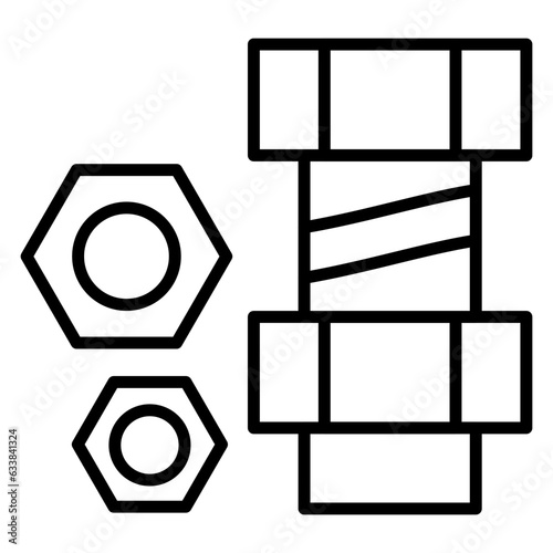 Nuts and bolts Line Icon
