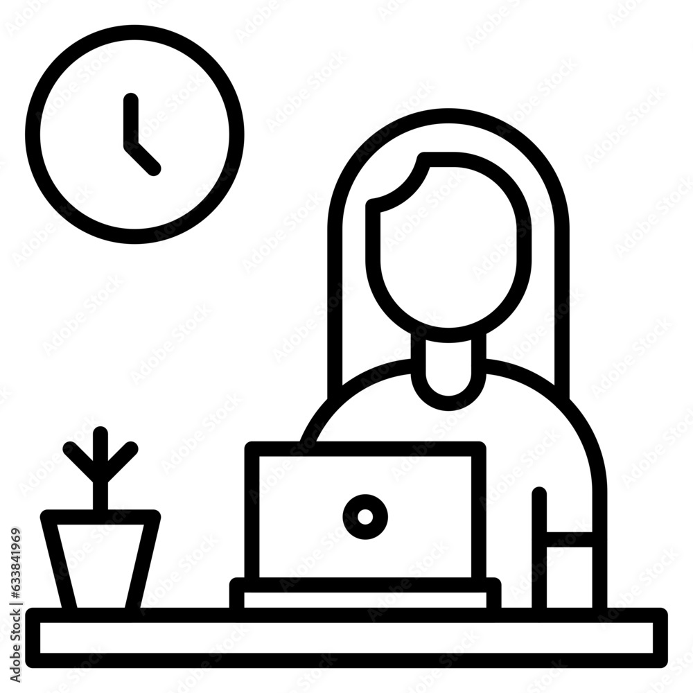 Office Worker Line Icon Office Worker Line Icon