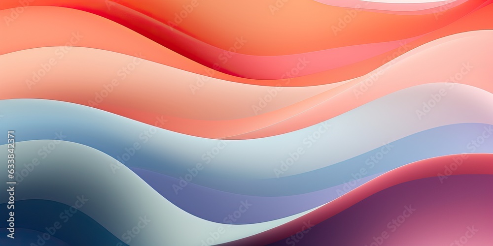 Wavy Shapes in Pastel Colors, 3D render Wavy Shapes in Pastel Colors, 3D render