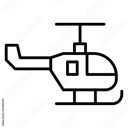 Helicopter Line Icon