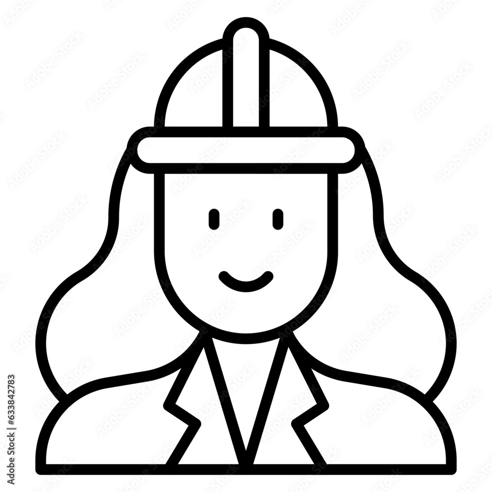 Architect Female Line Icon Architect Female Line Icon