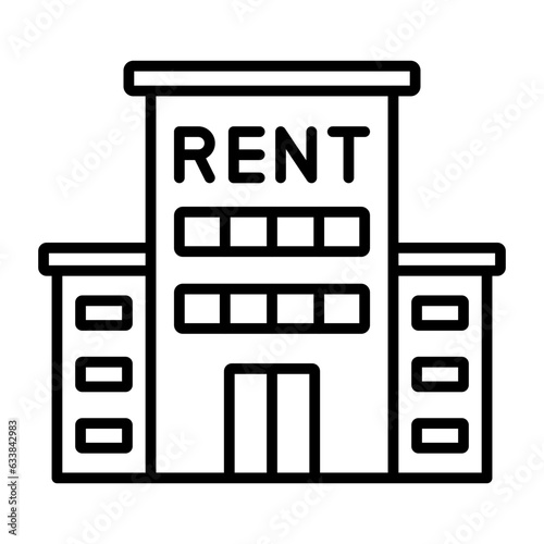 Office For Rent Line Icon