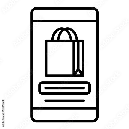 Mobile Commerce Line Icon
