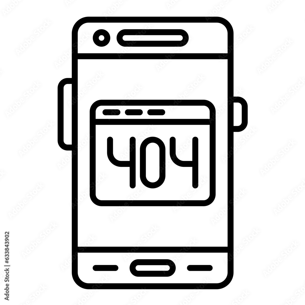 Error 404 Line Icon Error 404 Line Icon