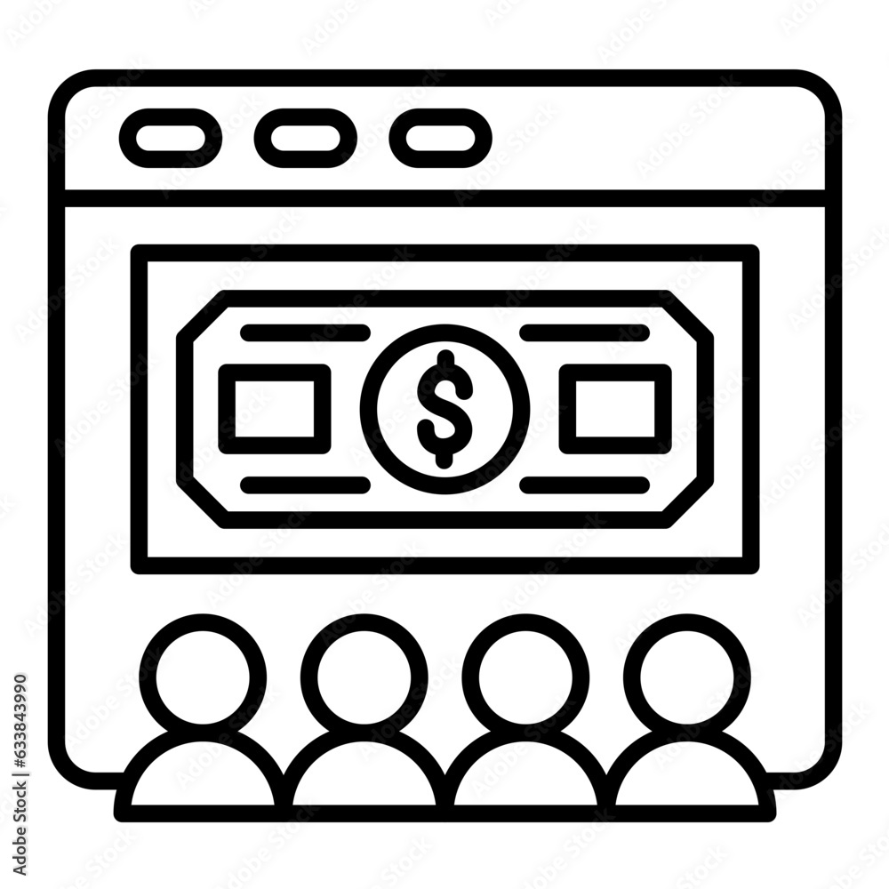 Crowdfunding Line Icon