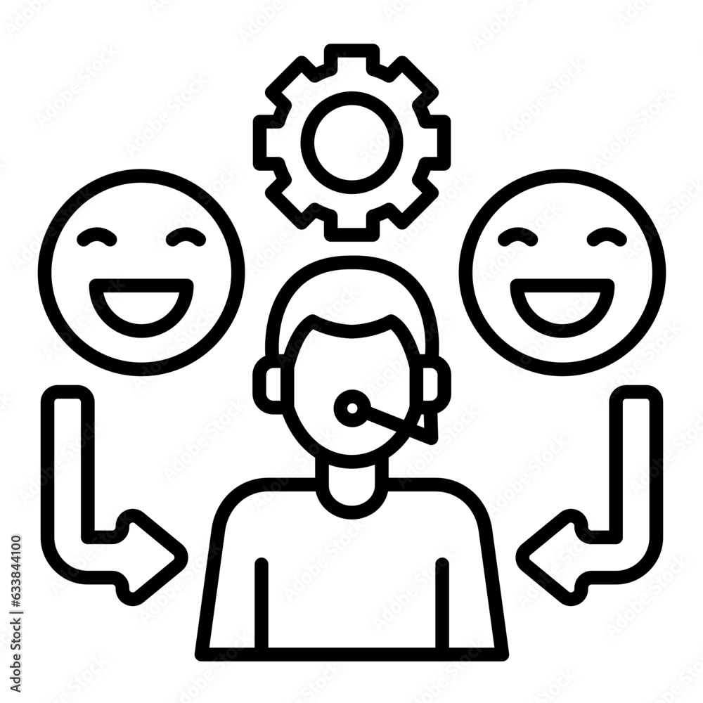 Friendly Customer Service Line Icon Friendly Customer Service Line Icon