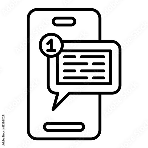 Sms Notification Line Icon