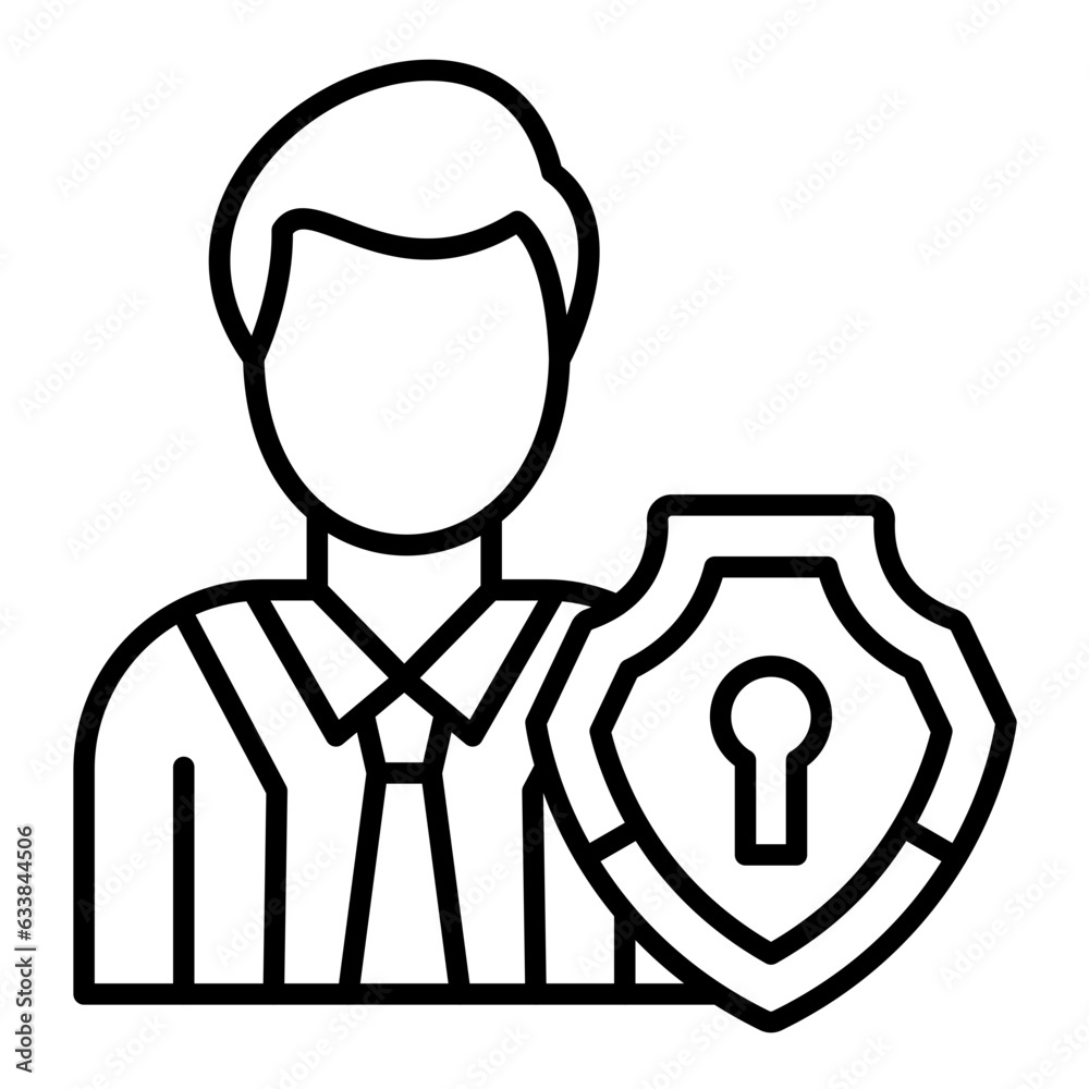 Authorization Manager Line Icon Authorization Manager Line Icon