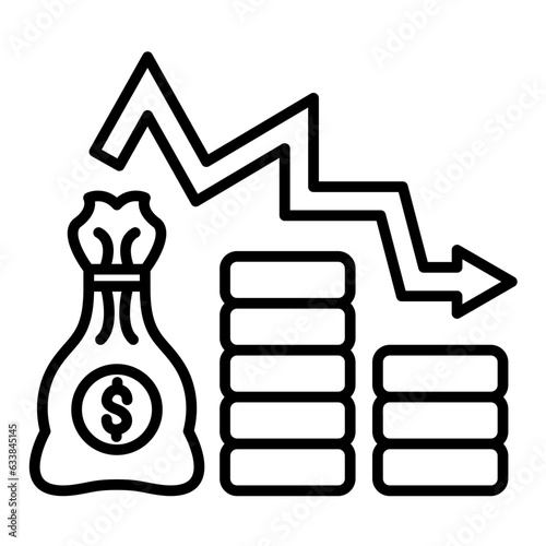 Bankruptcy Line Icon