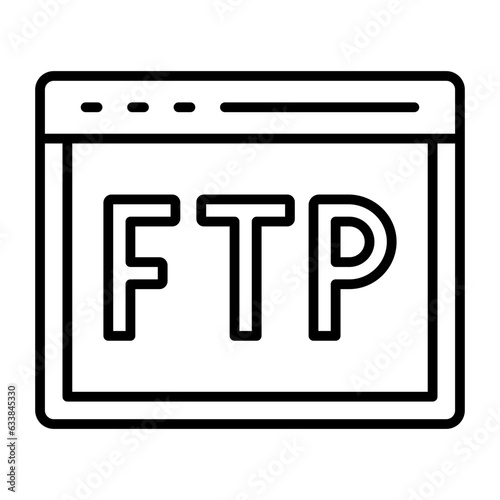 Ftp Protocol Line Icon