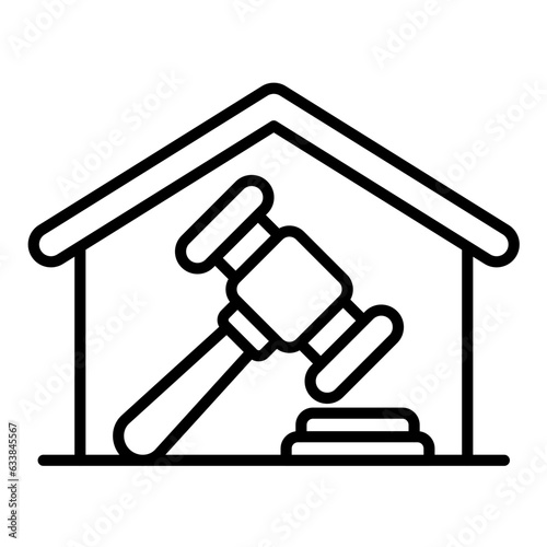 Public Auction Line Icon