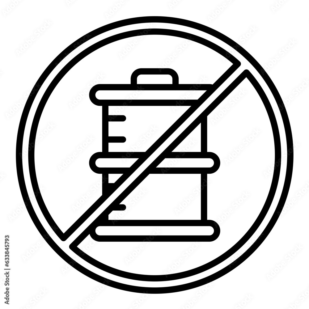 No Fossil Fuels Line Icon No Fossil Fuels Line Icon