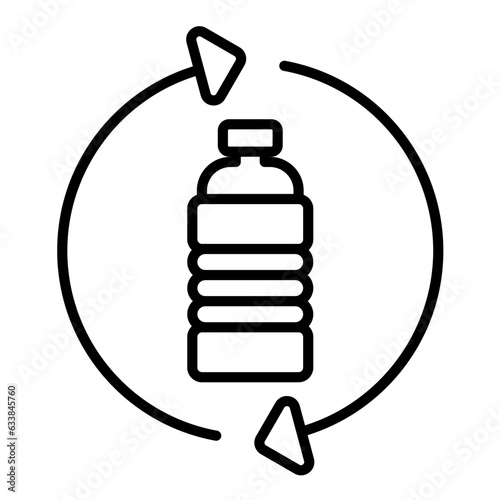 Refillable Water Bottle Line Icon photo