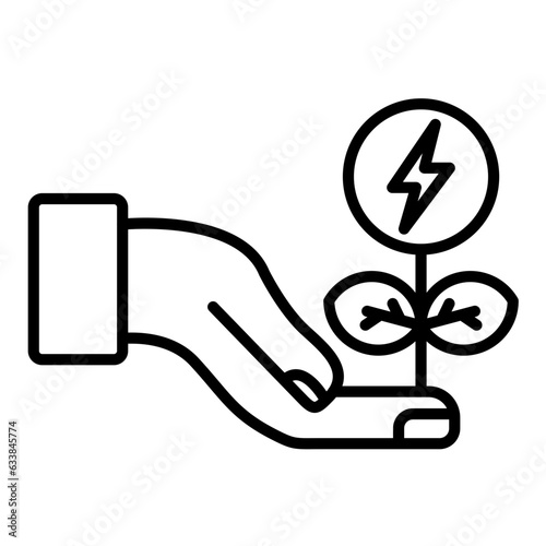 Reduce Energy Consumption Line Icon