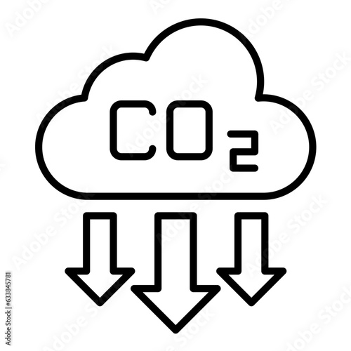 Reduce Co2 Emissions Line Icon