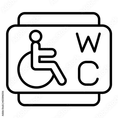 Disabled Toilet Line Icon