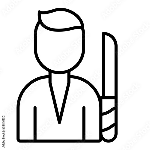 Knife Thrower Line Icon