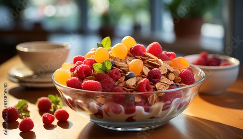 bowl of cereal and fruit photo