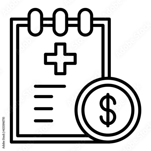 Health Insurance Deductible Line Icon