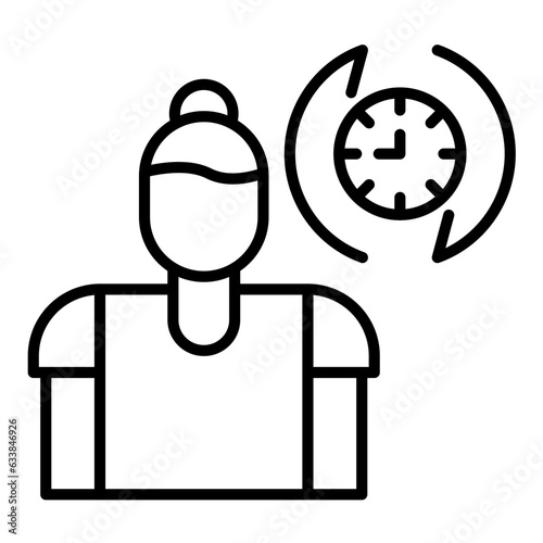 Anti Aging Diet Line Icon