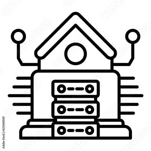 Marketing Data Warehouse Line Icon