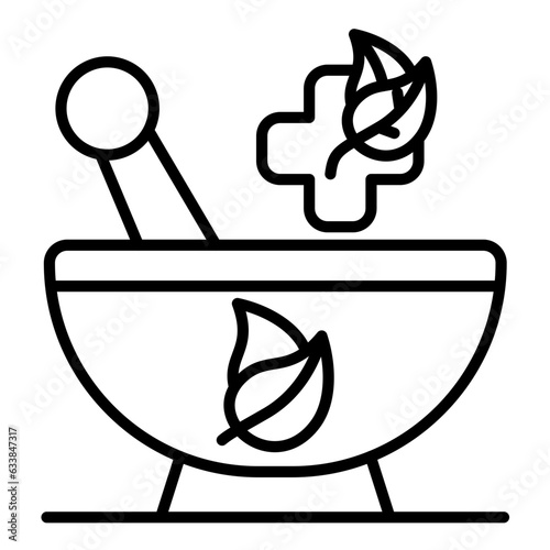 Herbal Medicine Line Icon